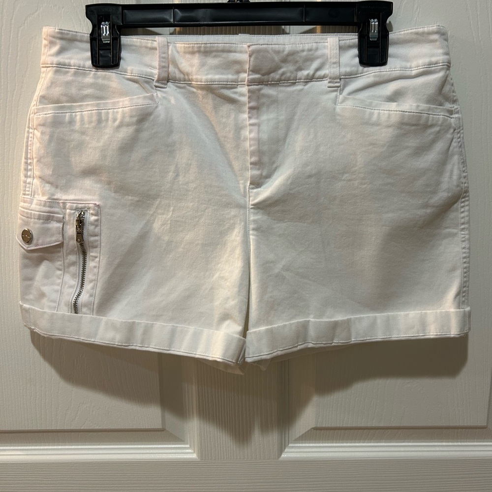 Ralph Lauren White Denim Mid Rise Shorts Size 10P
